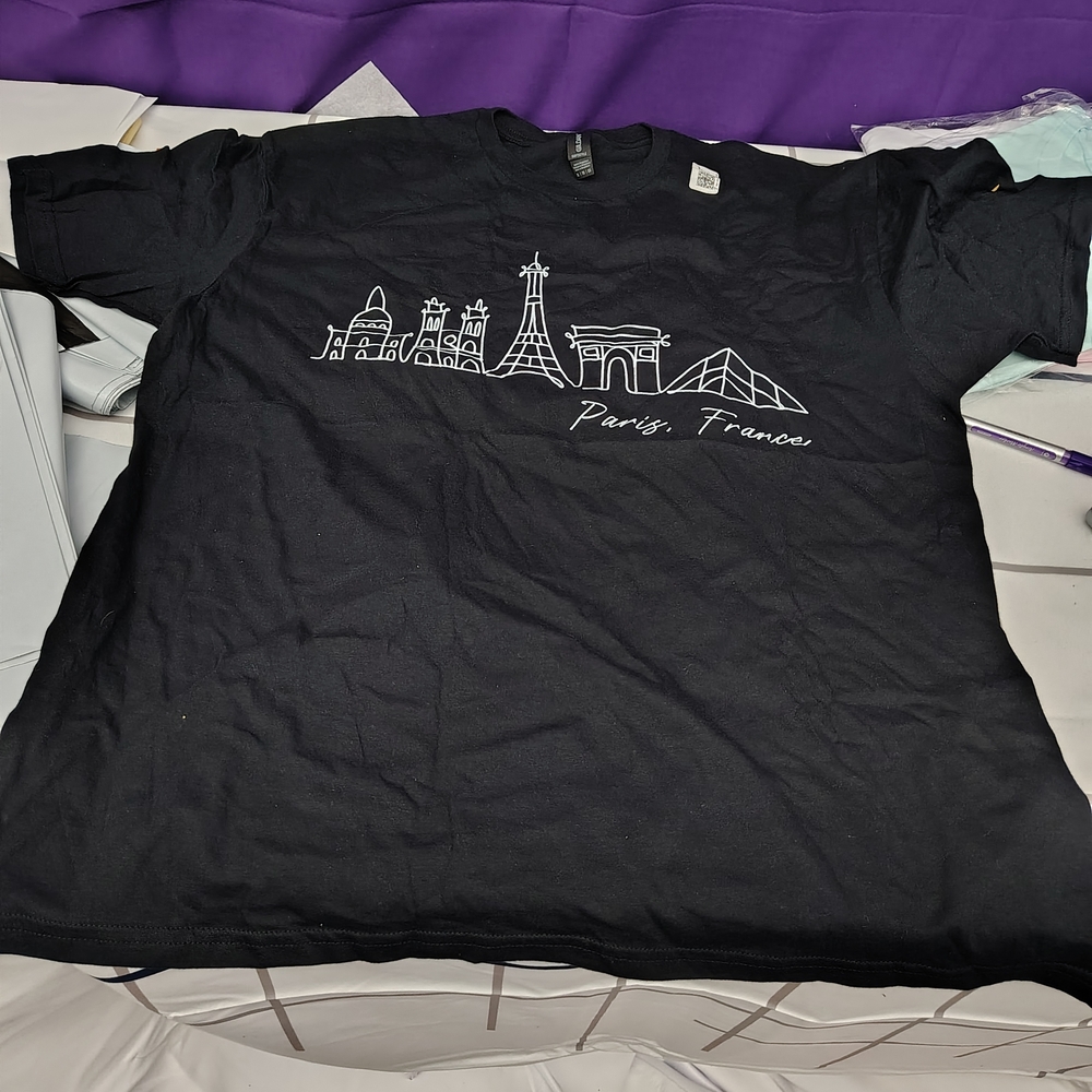 Gildan Black Paris Graphic Tee